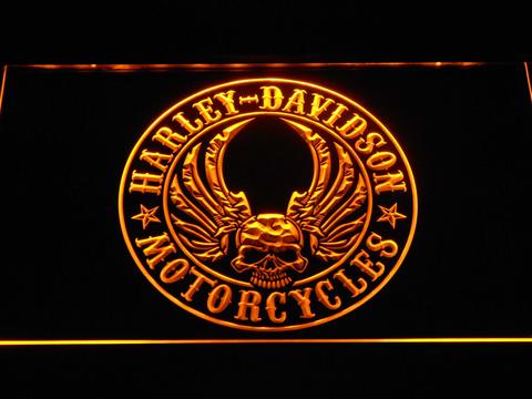 Harley Davidson Skull with Wings LED Neon Sign